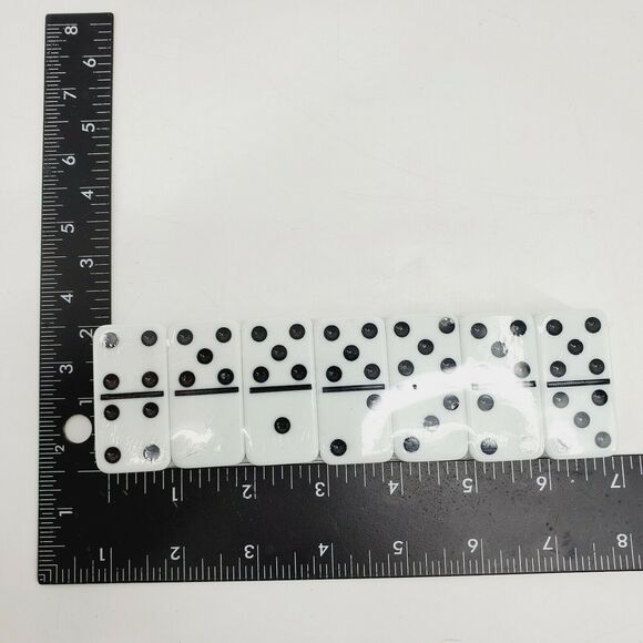 Double Six 6 Professional Dominoes Game Set 28 Piece Domino Tiles Ivory & Case - Picture 3 of 6